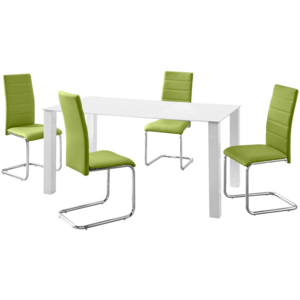 Sada stolu a 4 zelených židlí Støraa Naral
