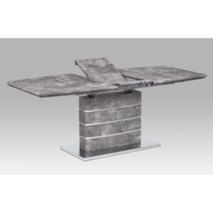Jídelní stůl 160+40x90 cm, MDF beton, broušený nerez
