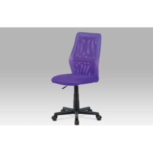 Kancelářská židle, fialová MESH + ekokůže, výšk. nast., kříž plast černý