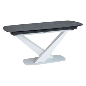 Jídelní stůl rozkládací - CASSINO II Ceramic, černý mramor/bílá