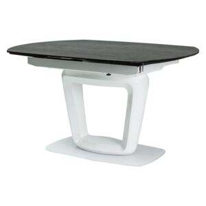 Jídelní stůl rozkládací - CLAUDIO Ceramic, šedá/bílá