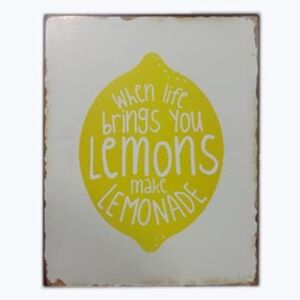 Plechová cedule When life brings you lemons