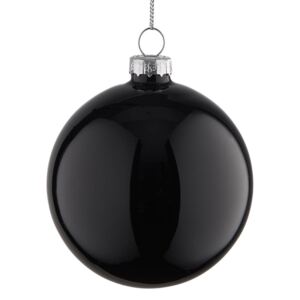 HANG ON Vánoční koule lesklé 8 cm set 6 ks - černá