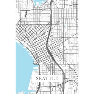 Mapa Seattle white