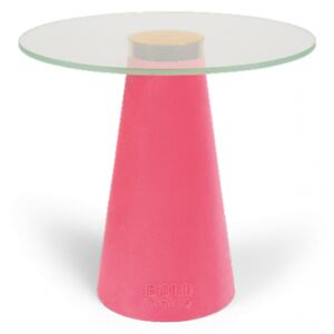 Růžový skleněný odkládací stolek Bold Monkey Leader Of The Fanclub