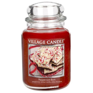 Village Candle - vonná svíčka Mátové potěšení 737g (Peppermint Bark. Užijte si mátové potěšení smíchané s krémově bílou čokoládou a přelité tahitskou 