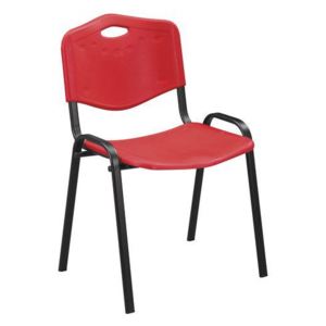 Plastová jídelní židle ISO, červená