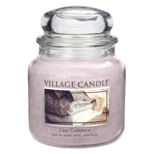 Village Candle Vonná svíčka ve skle 16Oz - Kašmírové pohlazení - Cozy Cashmere