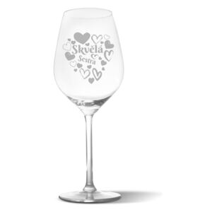 Sklenička na víno SABLIO - Skvělá sestra 350 ml