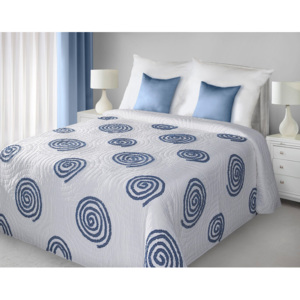 Přehoz na postel HUBERT 220x240 cm bílá/modrá Mybesthome
