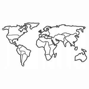 Obraz na zeď - Ocelová mapa svět ELVA