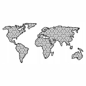 Ocelová mapa svět TRIGLAV (Robustní mapa světa)
