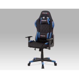 Herní židle ERACER V606 – modrá/černá, látková, nosnost 130 Kg