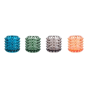 Set 4 skleněných svícnů Diamond Cut 7 cm Present Time (Barva- modrá,šedá,zelená oranžová,sklo)