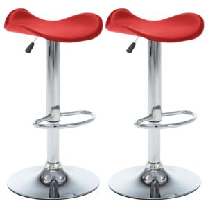 Barové stoličky Mearitt - umělá kůže - 2 ks | červené