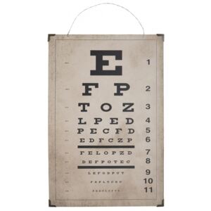 Dřevěná cedule Eye Test