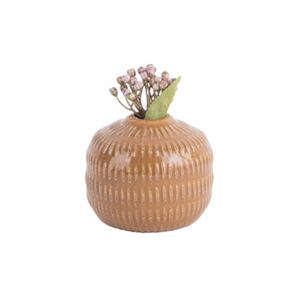 Keramická váza Nostalgia kulatá 10,5 cm Present Time (Barva- hnědá karamelová)