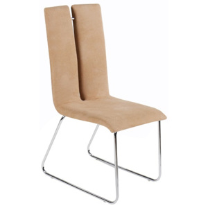 Jídelní židle s kovovou konstrukcí v béžové látce TK2068