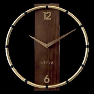 Dřevěné nástěnné hodiny 31 cm - zlatohnědé, Lavvu