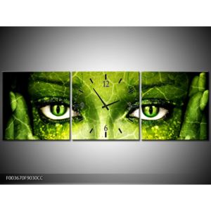 Obraz zelené lidské tváře (90x30 cm)
