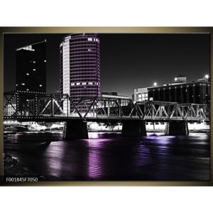 Obraz fialově nasvíceného města (F001845F7050)