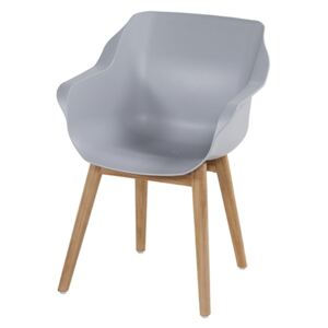 Hartman Sophie studio - jídelní židle s teakovou podnoží Sophie - barva židle: Misty Grey