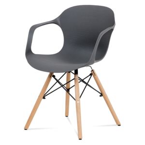 Jídelní židle Albina GREY plast šedý strukturovaný, masiv buk