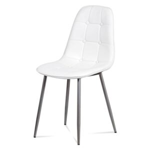 Jídelní židle CT-393 WT ekokůže bílá, kov šedý