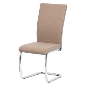Jídelní židle DCL-455 CAP2 látka a ekokůže cappuccino, chrom