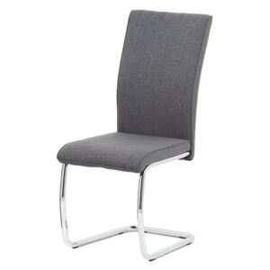 Jídelní židle DCL-455 GREY2 látka a ekokůže šedá, chrom
