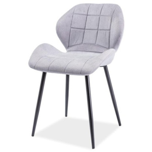 Čalouněná jídelní židle ve světle šedé barvě s elegantním prošíváním KN1028