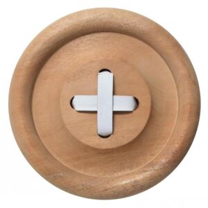 Dřevěný věšák Button Natural/White 18 cm