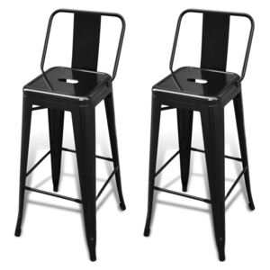 Barové židle 2 ks - čtvercové | černé