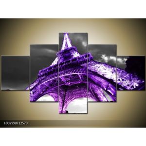 Obraz fialové Eiffelovy věže (F002998F12570)
