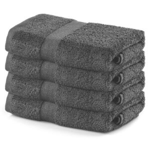 DecoKing Sada froté ručníků MARINA antracit 50 x 100 cm sada 4 ks