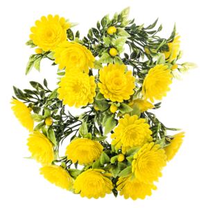 Umělé květiny chryzantéma, žlutá, 30 cm, HTH
