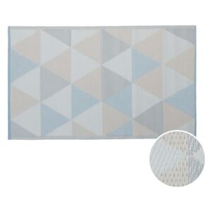 COLOUR CLASH Vnitřní a venkovní koberec trojúhelníky 150 x 90 cm - pastelově modrá