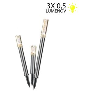 Solární sloupkové dekorační osvětlení Esotec Trio Sticks 102601 sada 3ks
