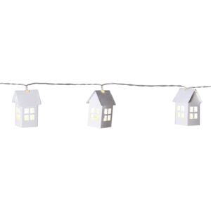 Světelný LED řetěz s domečky Tin House