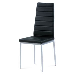 Jídelní židle DCL-117 BK koženka černá, kov šedý lak
