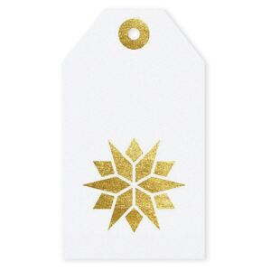 Vánoční štítek Star White 6x10,5 cm