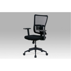 Kancelářská židle na kolečkách FRAME — černá, s bederní opěrkou a područkami