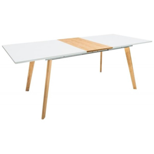 Inviro Jídelní stůl VALIO 160-200cm, bílý / dub