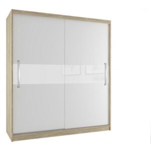 Šatní skříň s posuvnými dveřmi šířka 200 cm dub sonoma korpus 40