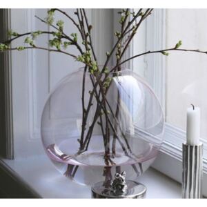 Kulatá skleněná váza Ball Glass Pink 25cm
