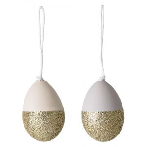 Mini velikonoční vajíčka Gold glitter - set 2 ks