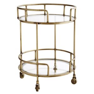 Kulatý stolek na kolečkách Antique brass