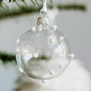 Skleněná vánoční baňka Pearls Clear - 6 cm