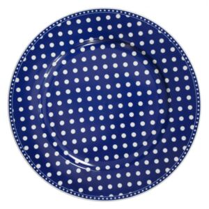 Porcelánový obědový talíř Dots Dark Blue
