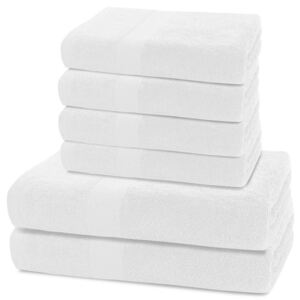 Sada froté ručníků a osušek bílá 6 ks